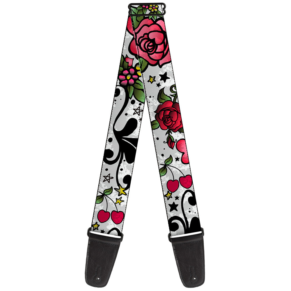 Guitar Strap - Mom & Dad CLOSE-UP White Guitar Straps Buckle-Down   