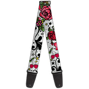 Guitar Strap - Mom & Dad CLOSE-UP White Guitar Straps Buckle-Down   