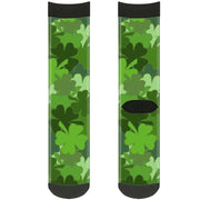 Sock Pair - Polyester - St. Pat's Stacked Shamrocks Greens - CREW Socks Buckle-Down   