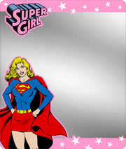 Locker Mirror - SUPER GIRL Standing Pose Stars Pinks White Locker Mirrors DC Comics   