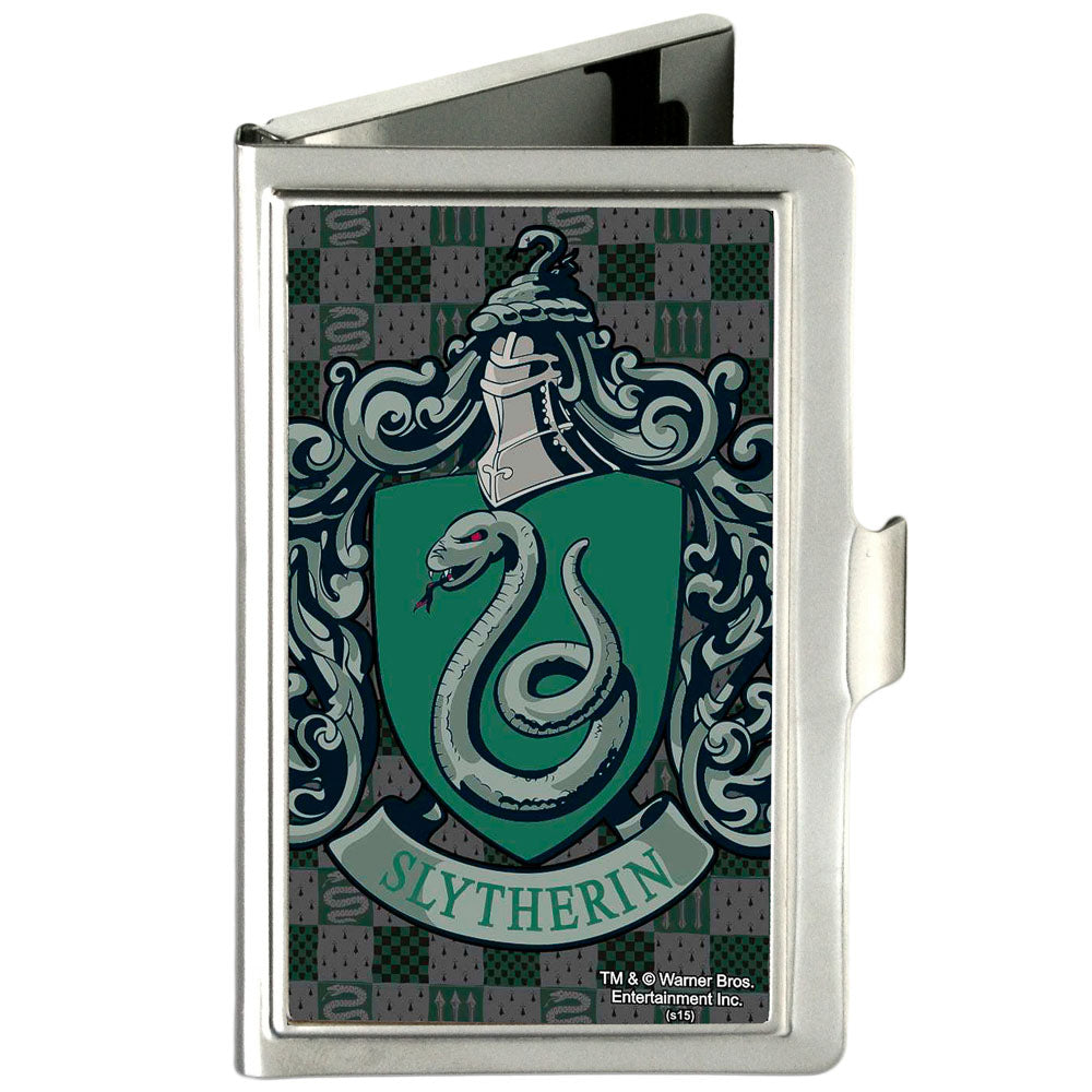 Business Card Holder - SMALL - Harry Potter SLYTHERIN Crest FCG Green Gray Business Card Holders Harry Potter Default Title