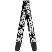 Guitar Strap - Death or Glory Black White Guitar Straps Buckle-Down   