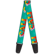Guitar Strap - CALI Tropical Aqua Multi Color Guitar Straps Buckle-Down   