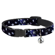 Cat Collar Breakaway - American Flag Vivid Stars Blue White Breakaway Cat Collars Buckle-Down   