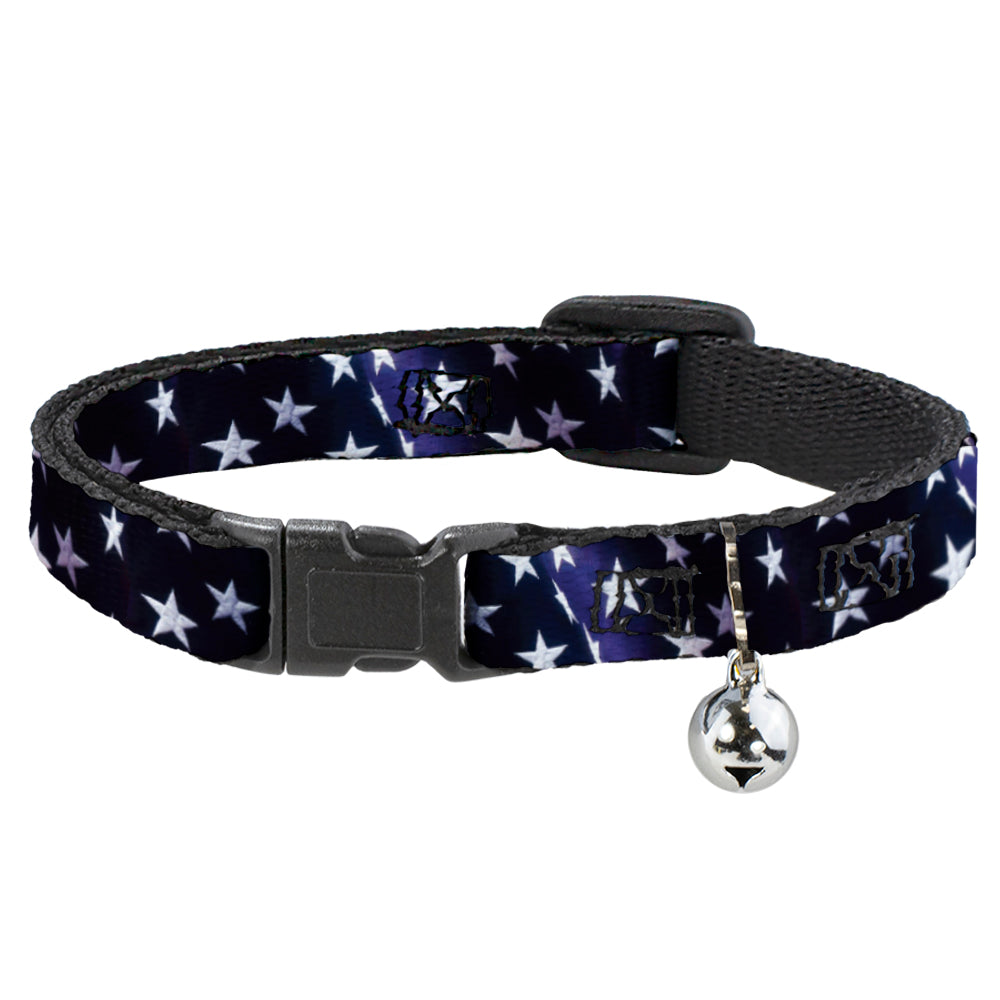 Cat Collar Breakaway - American Flag Vivid Stars Blue White Breakaway Cat Collars Buckle-Down   