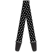 Guitar Strap - Mini Stars3 Black White Guitar Straps Buckle-Down   