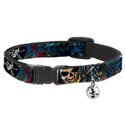Cat Collar Breakaway - Dead Men Tell No Tales CLOSE-UP Turquoise Breakaway Cat Collars Buckle-Down   