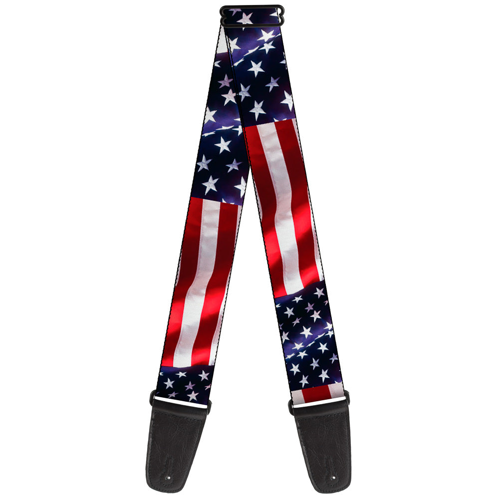 Guitar Strap - American Flag Vivid CLOSE-UP Guitar Straps Buckle-Down   
