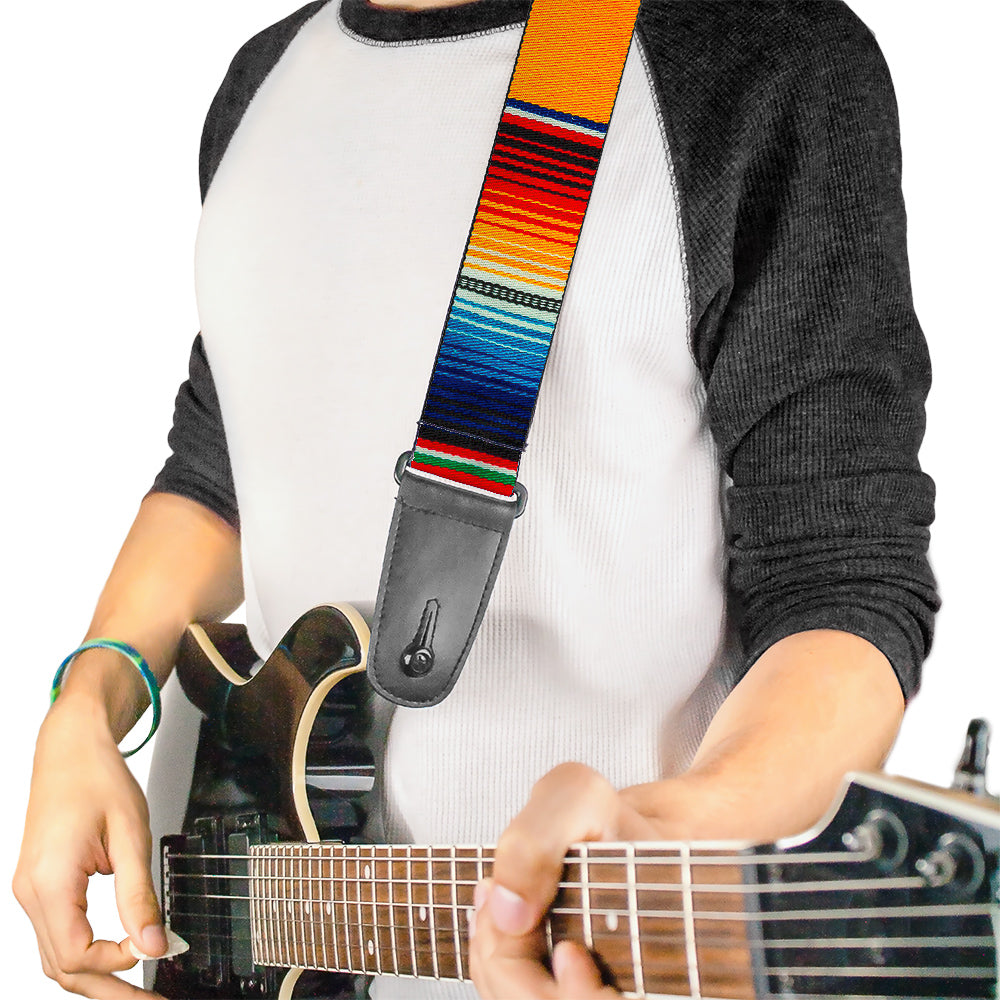 Guitar Strap - Zarape2 Vertical Multi Color Stripe Guitar Straps Buckle-Down   