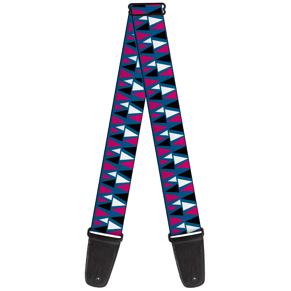 Guitar Strap - Peaks Turquoise Fuchsia Black White Guitar Straps Buckle-Down   