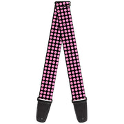 Guitar Strap - Mini Polka Dots Black Pink Guitar Straps Buckle-Down   
