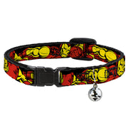 Cat Collar Breakaway - THE INVINCIBLE IRON MAN Action Poses Black Red Yellow Breakaway Cat Collars Marvel Comics   