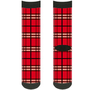 Sock Pair - Polyester - Plaid Red - CREW Socks Buckle-Down   
