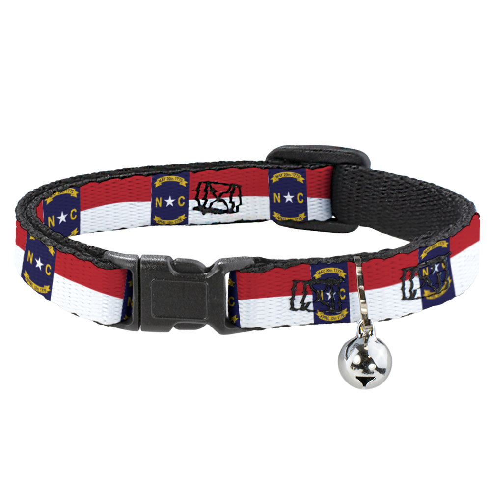 Cat Collar Breakaway - North Carolina Flag Continuous Repeat Breakaway Cat Collars Buckle-Down   