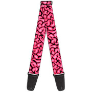 Guitar Strap - Brains Black Pink Guitar Straps Buckle-Down   