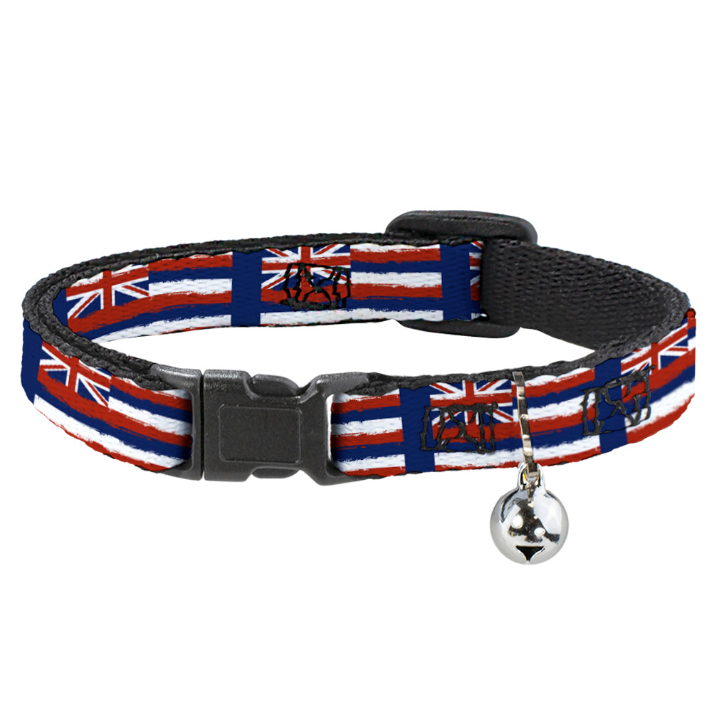 Cat Collar Breakaway - Hawaii Flags Weathered Blue Red White Breakaway Cat Collars Buckle-Down   