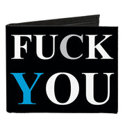 Canvas Bi-Fold Wallet - FUCK YOU FUCK ME Black White Blue Canvas Bi-Fold Wallets Buckle-Down   