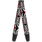 Guitar Strap - Corset Lace Up w Bow Red Plaid Black Guitar Straps Buckle-Down   