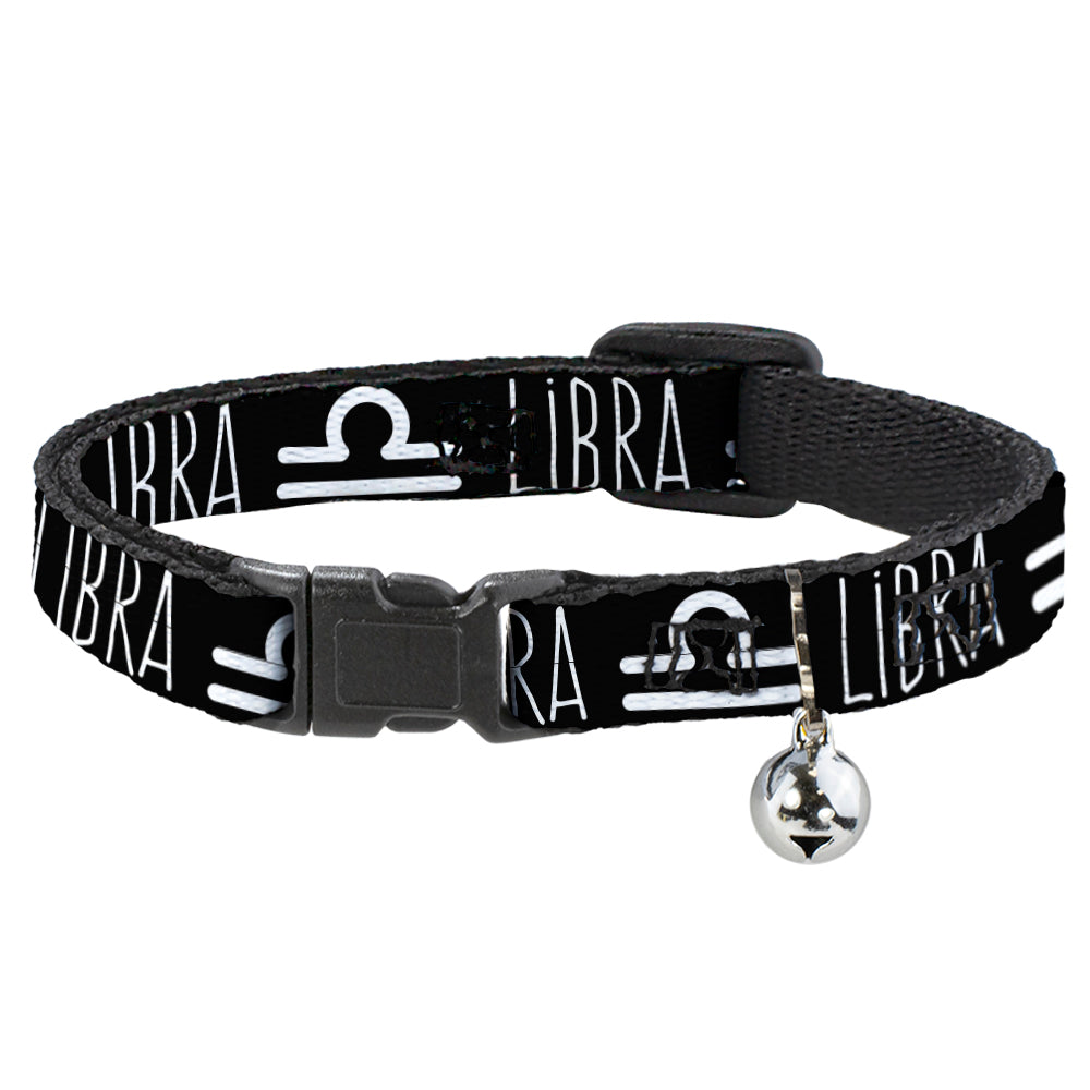 Cat Collar Breakaway - Zodiac LIBRA Symbol Black White Breakaway Cat Collars Buckle-Down   