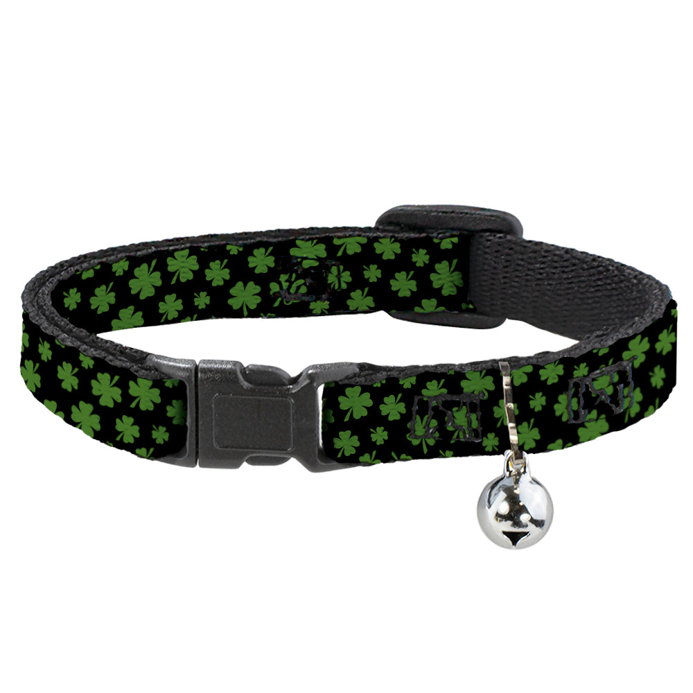 Cat Collar Breakaway - St. Pat's Clovers Scattered Black Green Breakaway Cat Collars Buckle-Down   