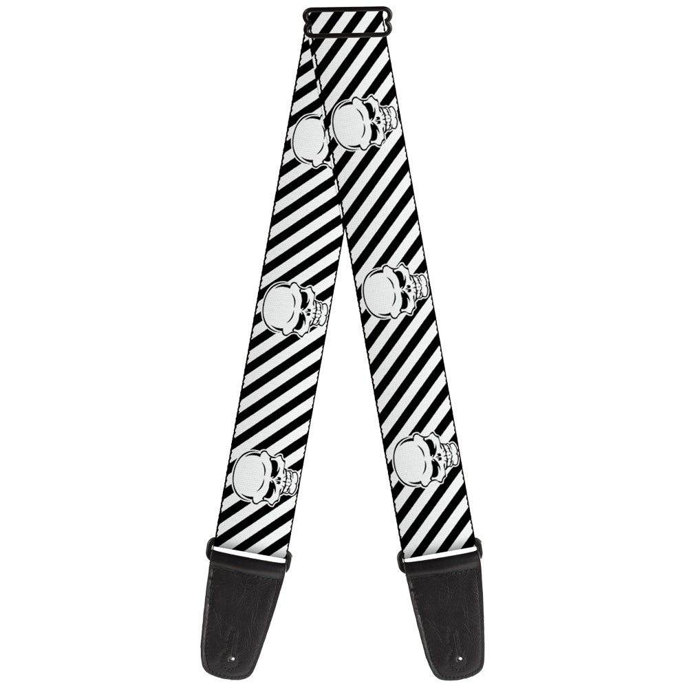 Guitar Strap - Metal Skull Black White Guitar Straps Buckle-Down   