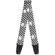 Guitar Strap - Metal Skull Black White Guitar Straps Buckle-Down   