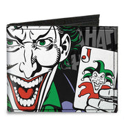 Canvas Bi-Fold Wallet - The JOKER HAHAHAHA CLOSE-UP Pose Black Gray Canvas Bi-Fold Wallets DC Comics   