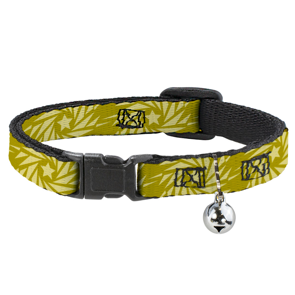 Cat Collar Breakaway - Pinwheel Star Olive Green Biege Breakaway Cat Collars Buckle-Down   