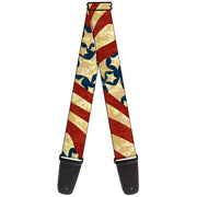 Guitar Strap - Americana Diagonal Vintage Stars & Stripes2 Guitar Straps Buckle-Down   