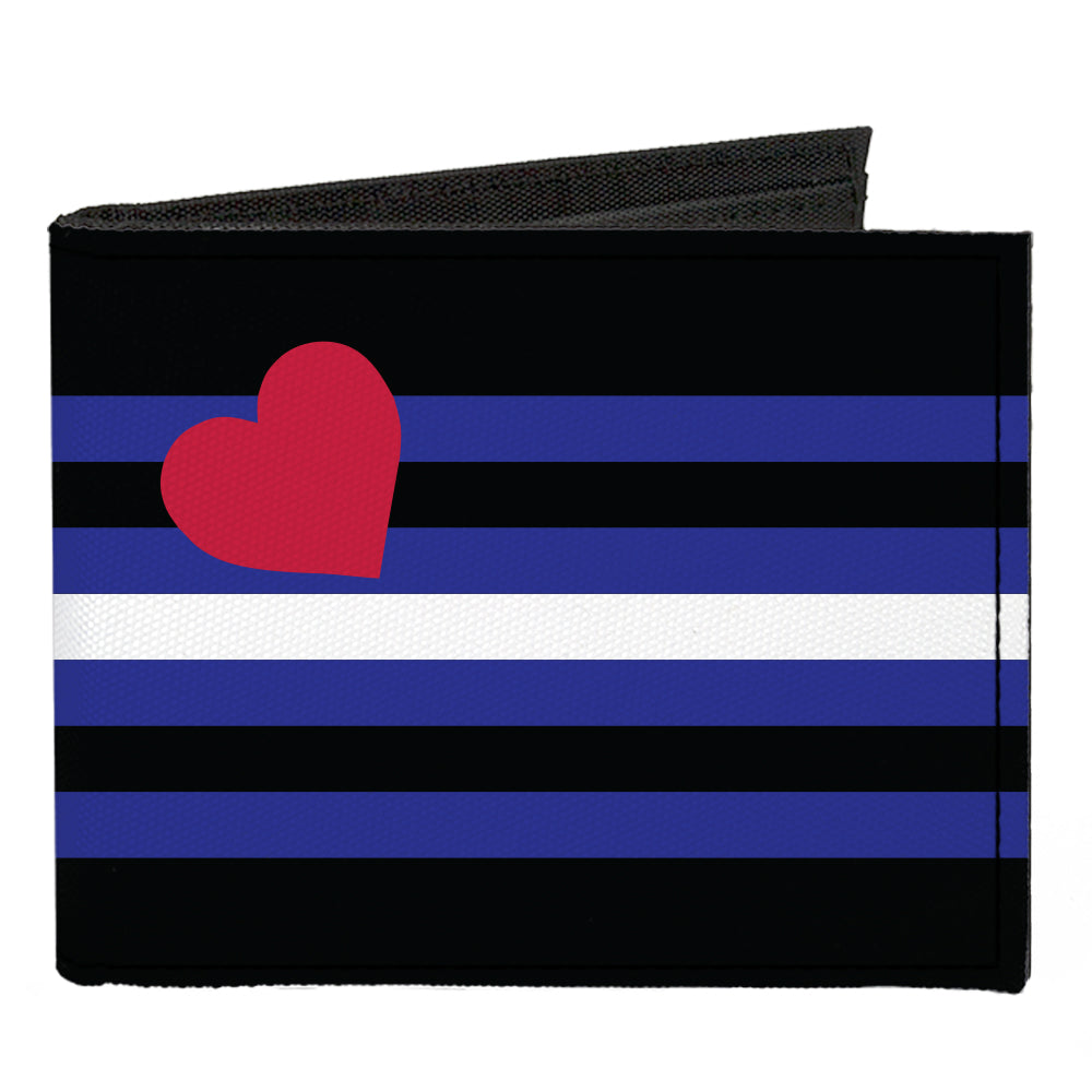 Canvas Bi-Fold Wallet - Flag Leather Black Blue Red White Canvas Bi-Fold Wallets Buckle-Down   