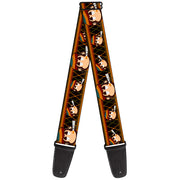 Guitar Strap - Multi Smoking Monkey Argyle Brown Guitar Straps Buckle-Down   