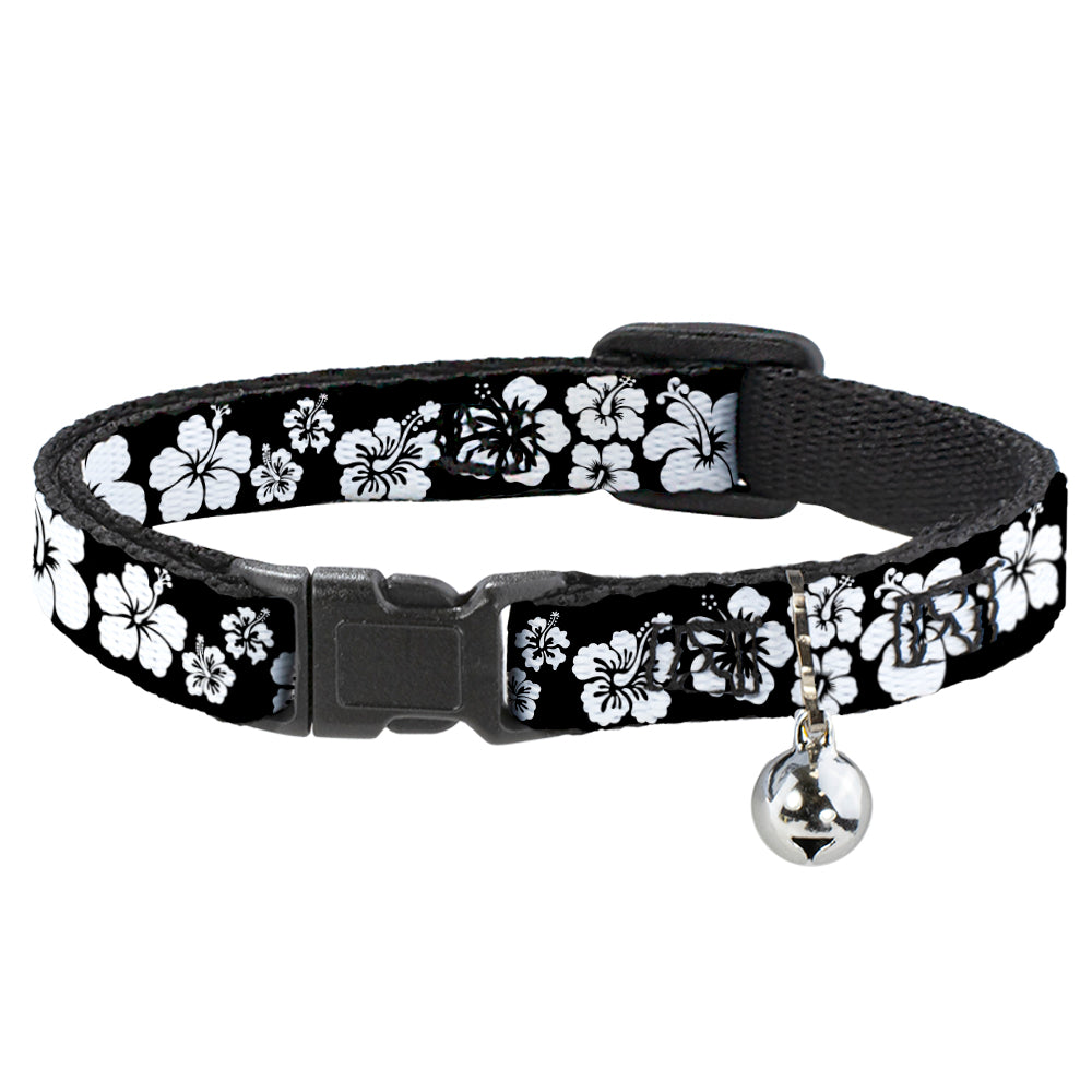 Cat Collar Breakaway - Hibiscus Black White Breakaway Cat Collars Buckle-Down   