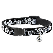 Cat Collar Breakaway - Hibiscus Black White Breakaway Cat Collars Buckle-Down   