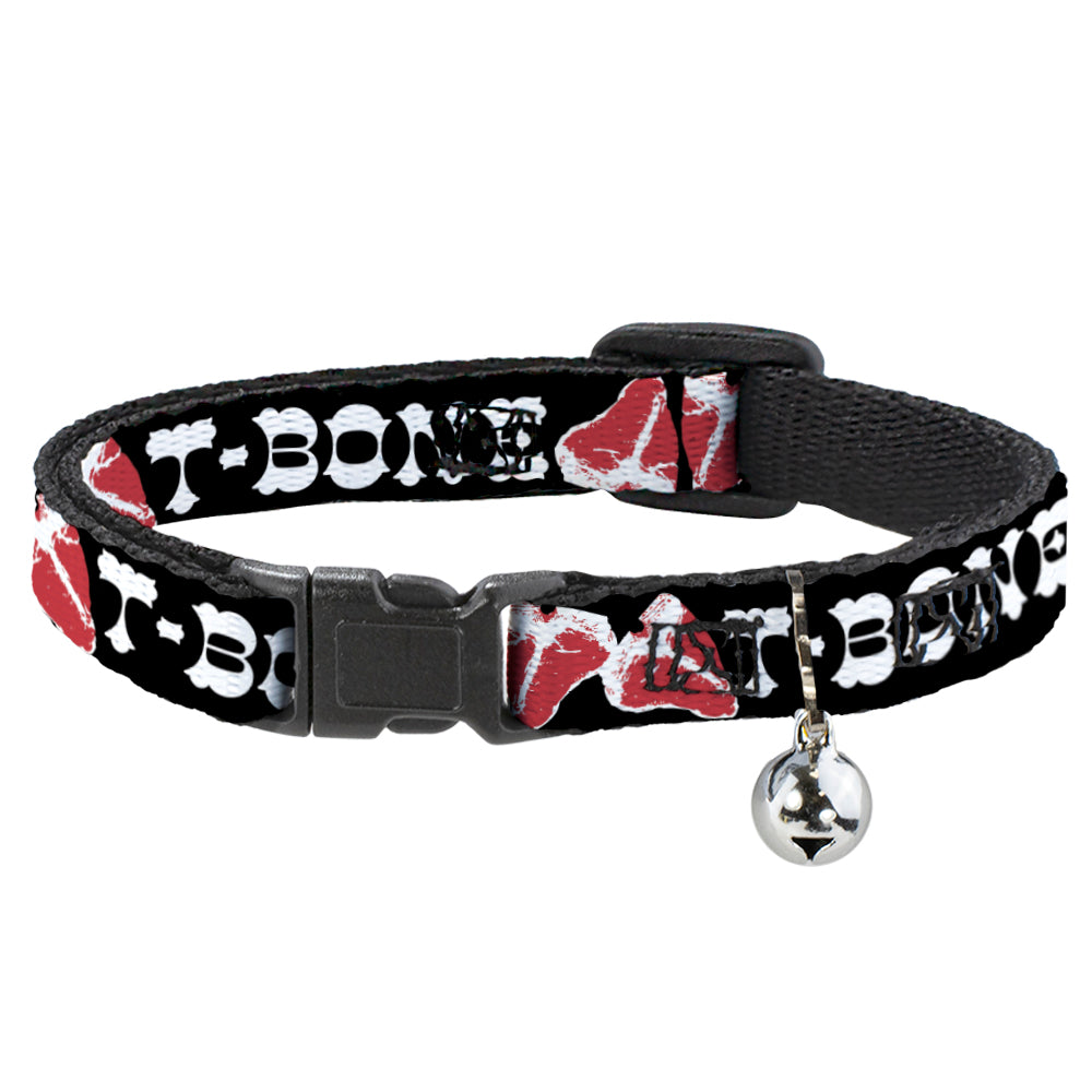 Cat Collar Breakaway - Steaks w T-BONE Text Breakaway Cat Collars Buckle-Down   