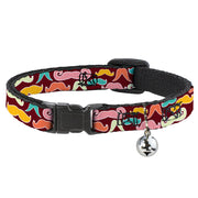 Cat Collar Breakaway - Mustaches Brown Multi Pastel Breakaway Cat Collars Buckle-Down   