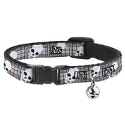 Cat Collar Breakaway - Tilted Skulls Plaid Gray Breakaway Cat Collars Buckle-Down   