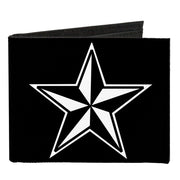 Canvas Bi-Fold Wallet - Nautical Star Black White Canvas Bi-Fold Wallets Buckle-Down   