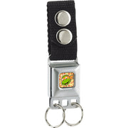 Keychain - Classic Teenage Mutant Ninja Turtles Michaelangelo Face Pizza Full Color Keychains Teenage Mutant Ninja Turtles