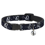 Cat Collar Breakaway - Zodiac Leo Symbol Constellations Black White Breakaway Cat Collars Buckle-Down   