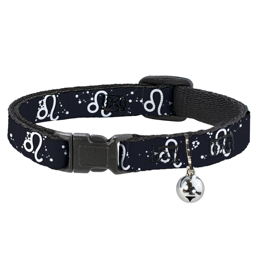 Cat Collar Breakaway - Zodiac Leo Symbol Constellations Black White Breakaway Cat Collars Buckle-Down   