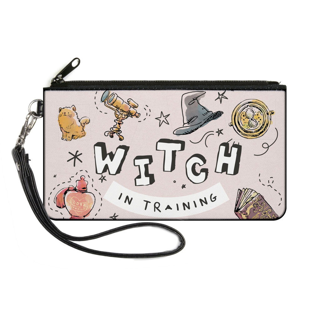 Canvas Zipper Wallet - SMALL - Harry Potter WITCH IN TRAINING Collage Light Pink Canvas Zipper Wallets Harry Potter
