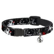 Cat Collar Breakaway - SNOW WHITE Apple Poses Butterflies Black Gray Red Breakaway Cat Collars Disney   