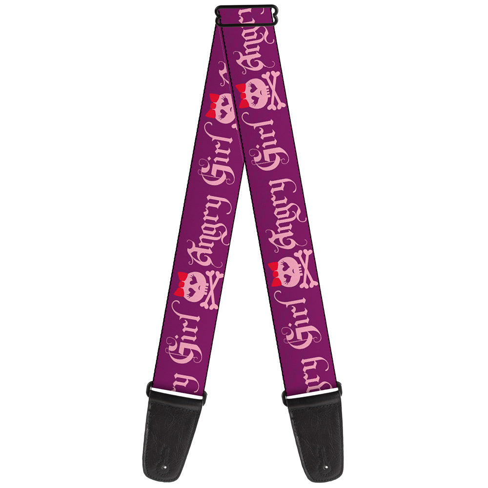 Guitar Strap - Angry Girl Purple Pink Guitar Straps Buckle-Down   
