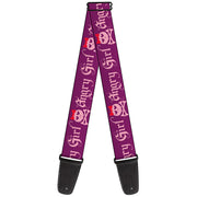 Guitar Strap - Angry Girl Purple Pink Guitar Straps Buckle-Down   
