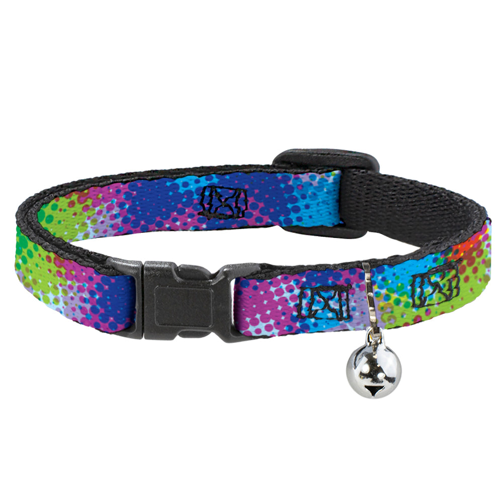 Cat Collar Breakaway - Halftone Dots Light Blue Blues Greens Pinks Breakaway Cat Collars Buckle-Down   