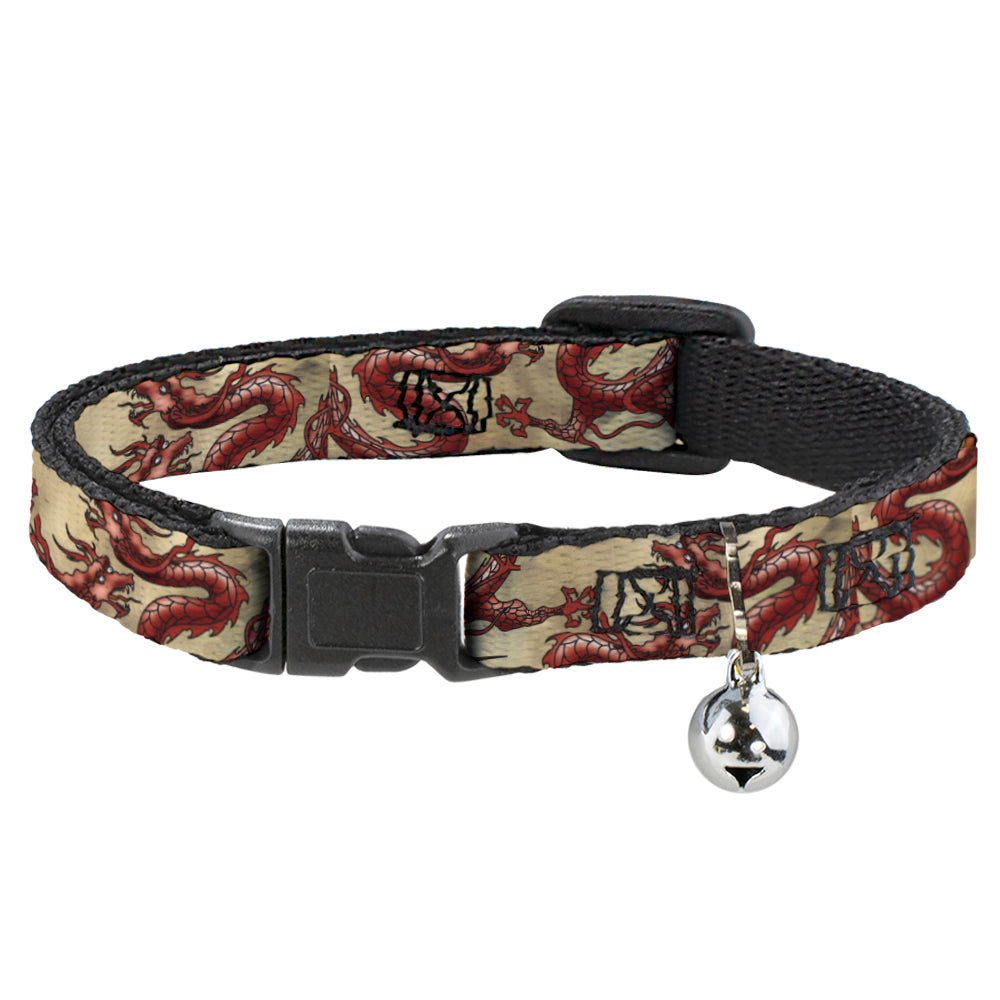 Cat Collar Breakaway - Dragons Tan Breakaway Cat Collars Buckle-Down   