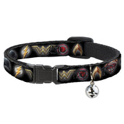 Cat Collar Breakaway - Justice League 2017 6-Superhero Icons Black Breakaway Cat Collars DC Comics   