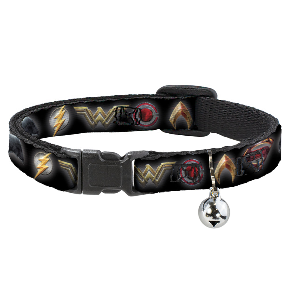 Cat Collar Breakaway - Justice League 2017 6-Superhero Icons Black Breakaway Cat Collars DC Comics   