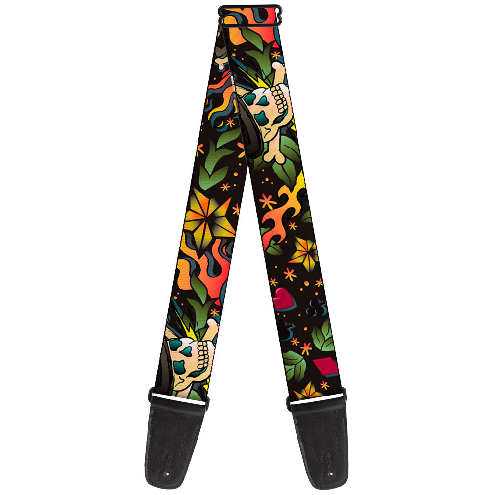 Guitar Strap - Death or Glory CLOSE-UP Black Guitar Straps Buckle-Down   