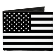 Canvas Bi-Fold Wallet - American Flag Black White Canvas Bi-Fold Wallets Buckle-Down   